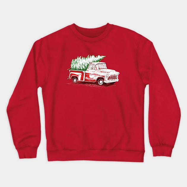 Christmas Tree Pickup Crewneck Sweatshirt by J. Christopher Schmidt